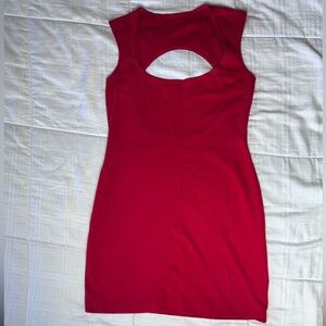 American apparel bodycon mini dress with circle cut out, square neck